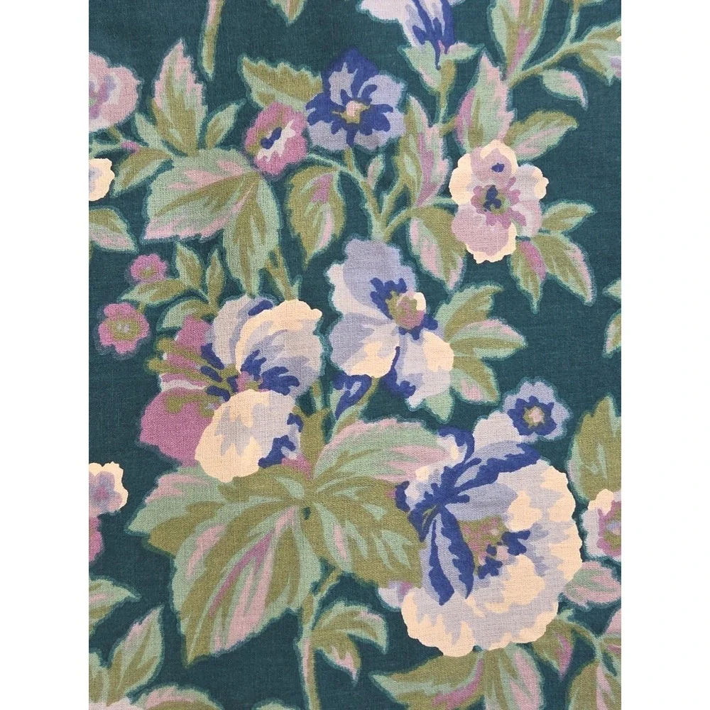 Vtg 90s Primrose Violet Green Floral‎ Martex 